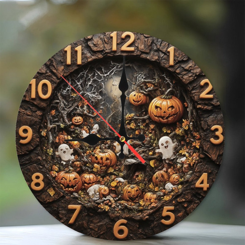 Horloge d'Halloween fantômes Jack-o-Lanterns