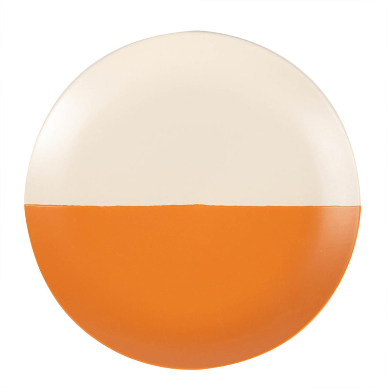 Nicola Spring - Dipped Flecked Stoneware Plate - 20.5cm, Burnt Orange