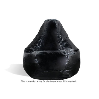 Large Black Vinyl Bean Bag Cover
