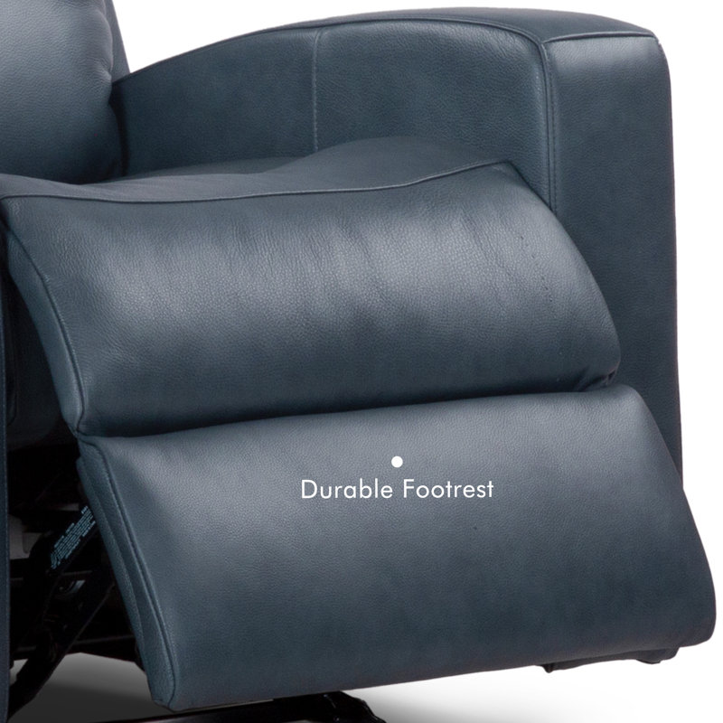 Laniesha Upholstered Power Reclining Sofa, Blue Genuine Leather