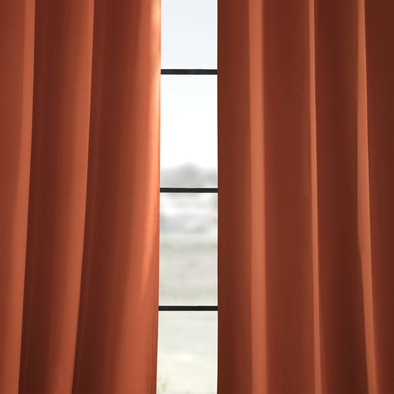 Room Darkening Grommet Single Curtain Panel, 50" W x 108" L, Blaze