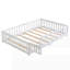 Structure de lit plateforme en bois massif avec clôture-834644982-834644983
