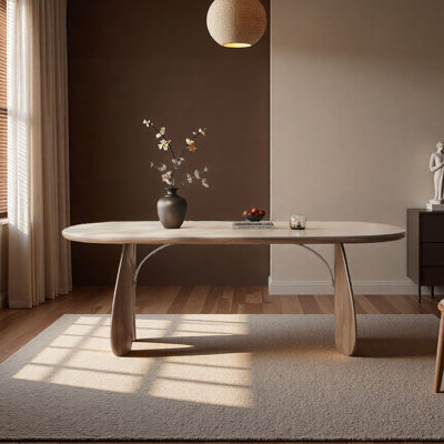 Table de salle à manger moderne en bois massif de style français