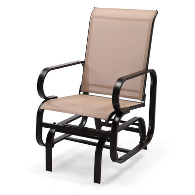Iron Frame Teslin-Clothed Patio Glider by Winston Porter