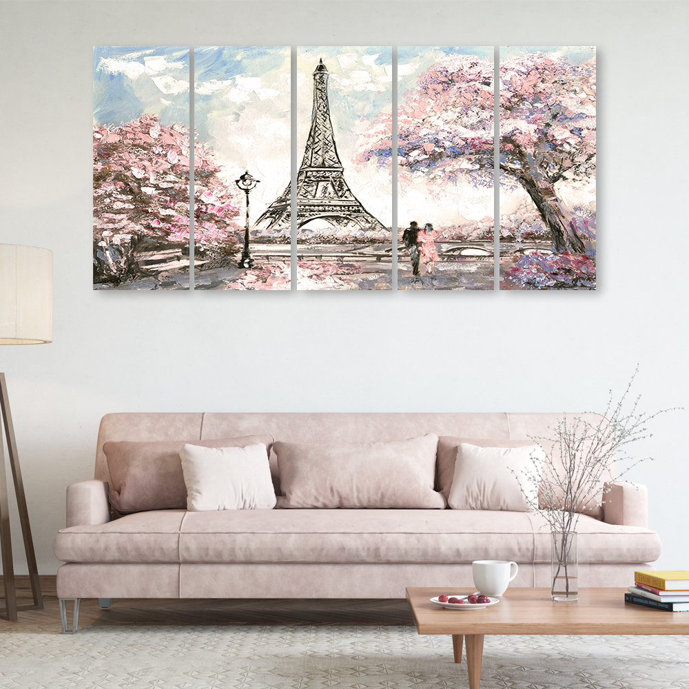 Leinwandbild Eiffel Tower Pastel Pink