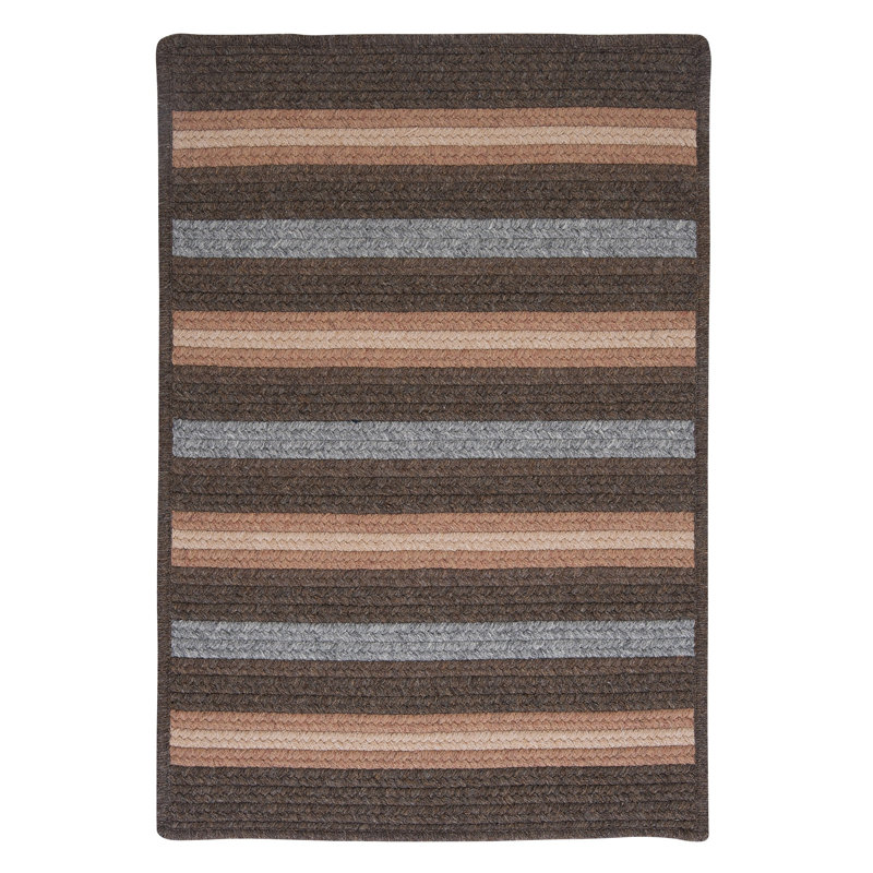 Tapis brun / brun clair tressé Winkel, Rectangle 10 pi x 13 pi