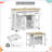 Grey Blue Kitchen Island with Extendable Dining Table, Storage, Power Outlet & Wheels-823753463