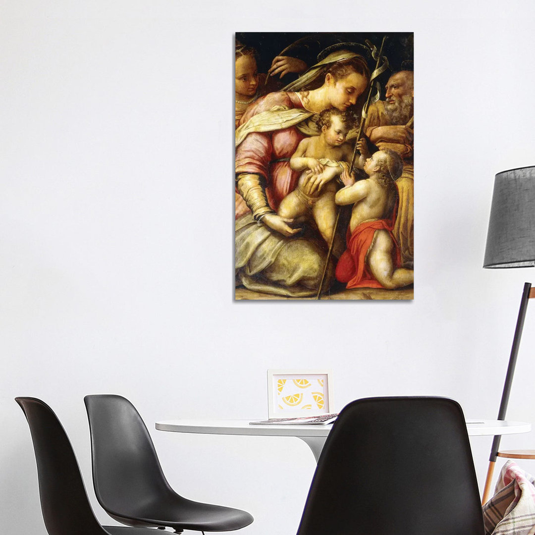 The Holy Family With The Infant Saint John The Baptist And Saint Catherine by Lavinia Fontana - Wrapped Canvas Painting