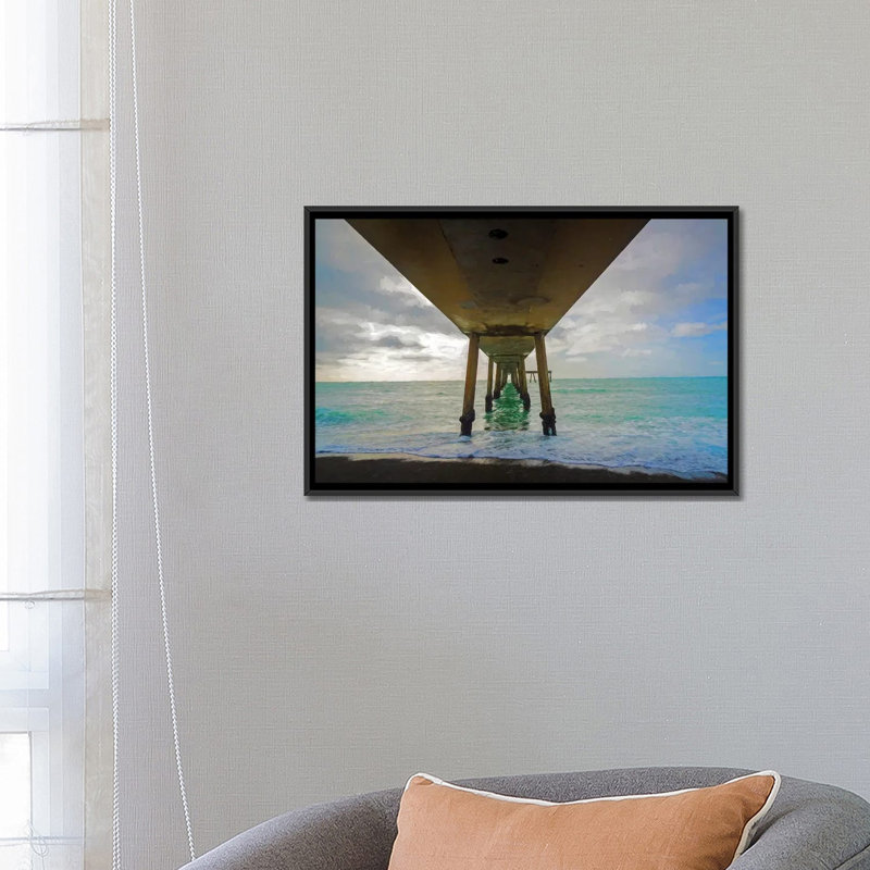 «Pier in the Pacific Ocean, Pacifica, San Mateo County, California, USA», reproduction de photo sur toile, Pas de tapis
