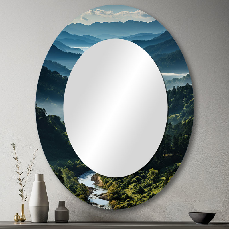 Massaoud - Miroir paysager en métal, 43 po x 33 po