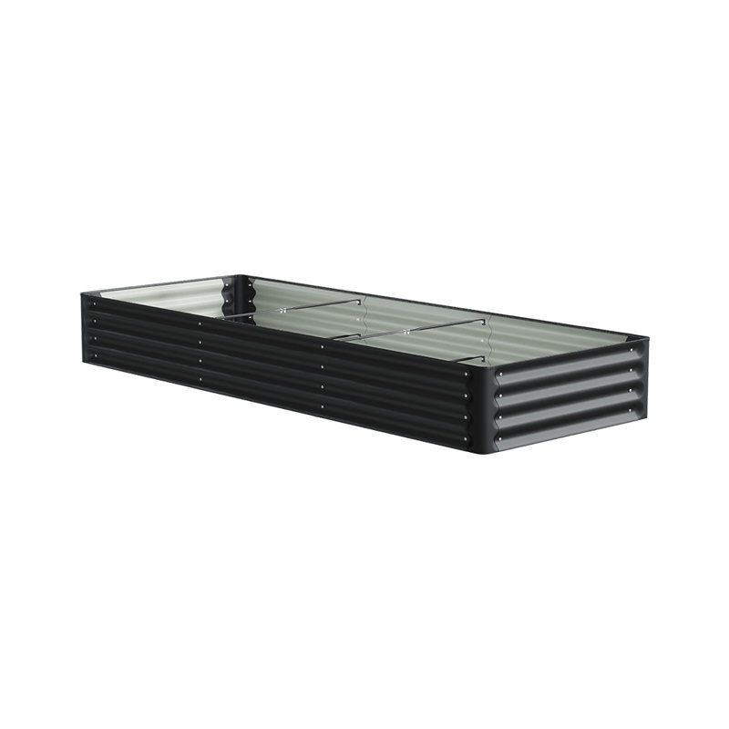 Raised Garden Bed, 30cm H x 240cm W x 90cm D, Black