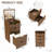 3-in-1 Vanity Desk with Lighted Mirror & Stool, Flip Top Makeup Dressing Table, Compact Storage for Bedroom, Bathroom, Dressing Room (18.9"L, Walnut)-1660461499