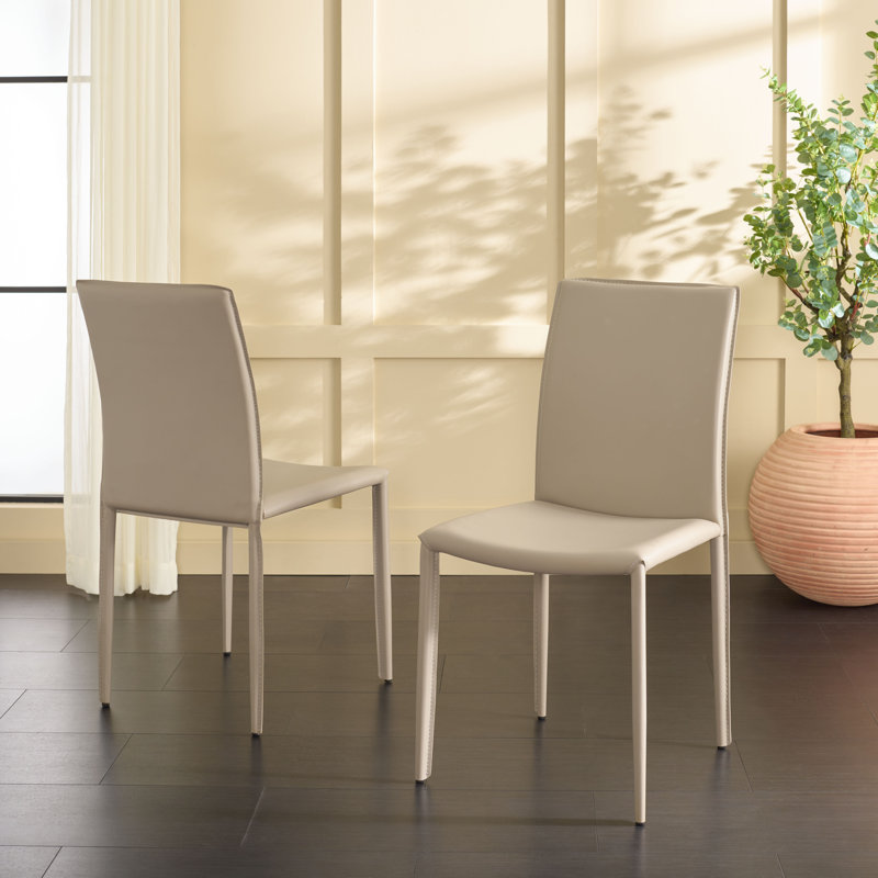 Chaise parsons rembourrée Dous, Gris clair