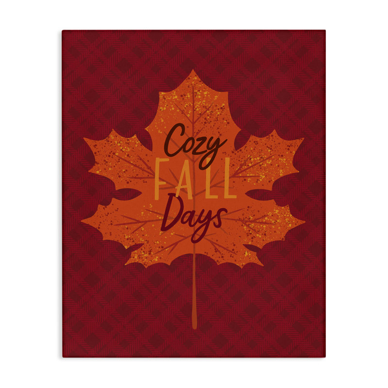  «Cozy Fall Days Leaf», art mural sur toile par Nina Seven, H 20 po x l 16 po