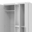 3 Door Manufactured Wood Wardrobe with Mirror-97707789