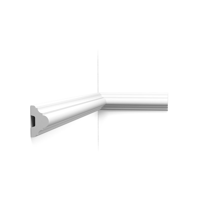 1-3/16 in D x 2 in W x 78-3/4 in L Primed White Plain Polyurethane Panel Moulding