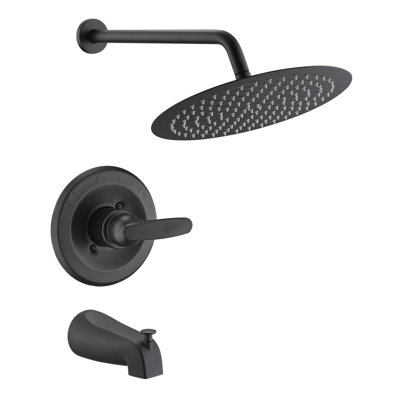Replacement 12" Rainfall Shower Faucet Tub Trim Kit For Delta 13/14 Series, High Pressure Round Shower Head& Handle Set, Shower Faucet System