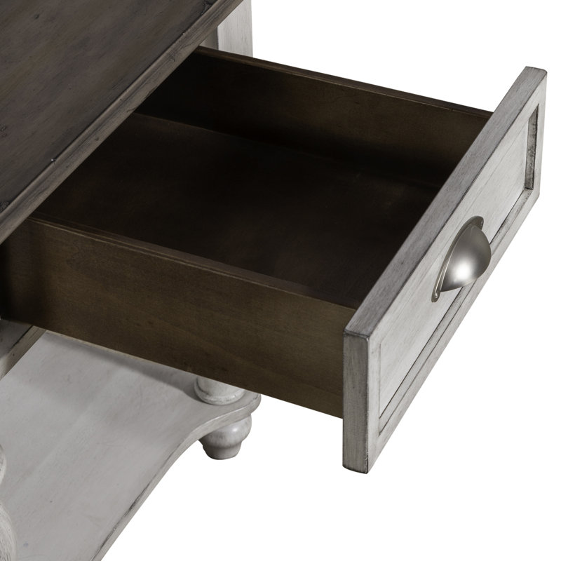 Cassady Drawer End Table w/ Shelf, White