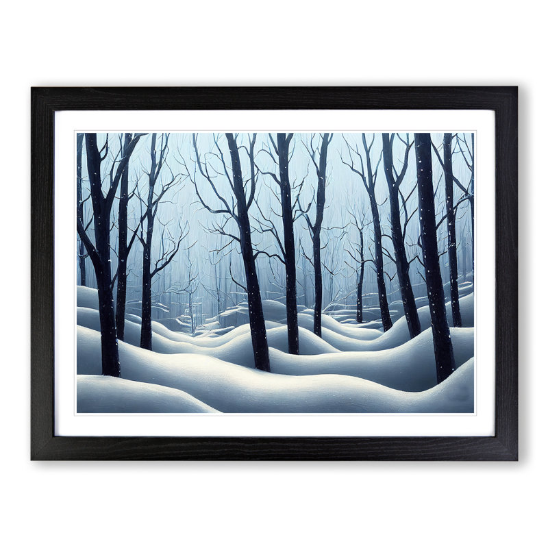 XH1022-10197X Winter Forest Vol.4 - Single Picture Frame Painting, 46cm H x 64cm W x 2cm D, Black