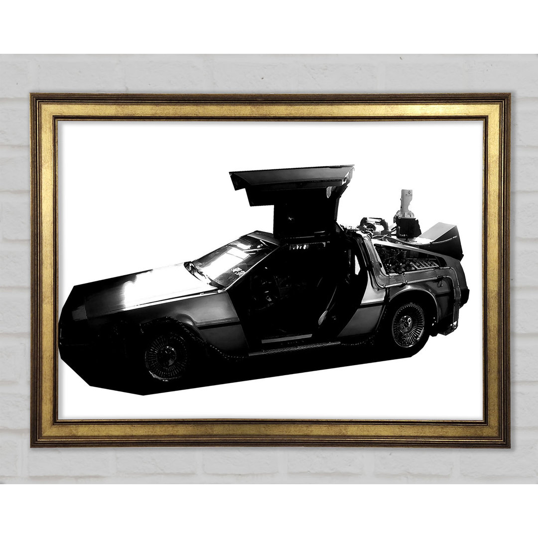 Back To The Future Dolorean - Einzelner Bilderrahmen Kunstdrucke