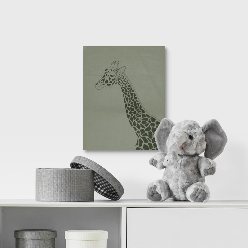 Décoration murale pour enfants giraffe ii, H 14 po x l 11 po x P 1,2 po, Toile tendue avec châssis