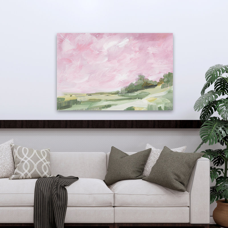 Abstrait, nuages, champs, ciel, H 32 po x l 48 po