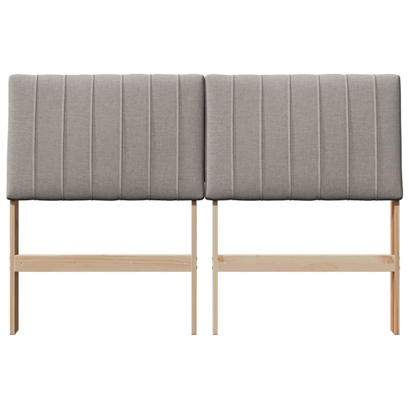 Solid Wood Headboard, Taupe, Brown, EU Double - 135 x 200 cm