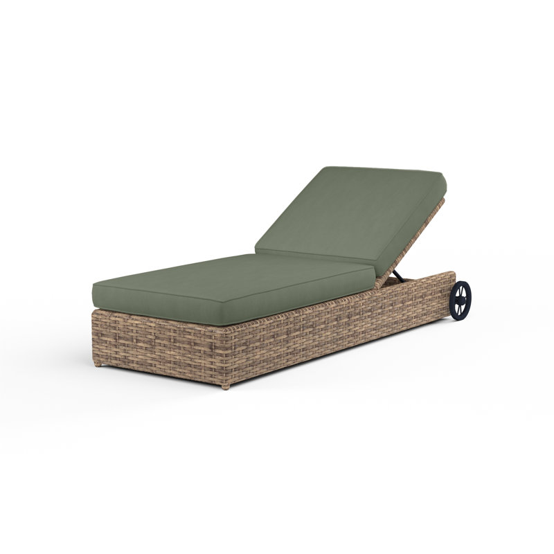 Havana Outdoor Patio Chaise Lounge, Cast Sage Sunbrella®
