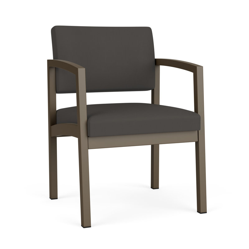 Chaise en acier Lenox, Bronze, Noir Patriot Plus - Vinyle lavable au chiffon