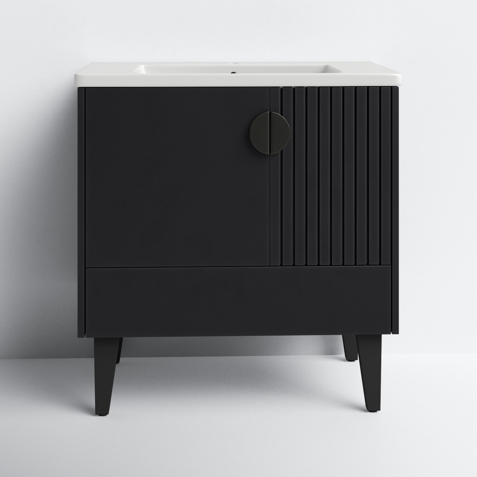 Saimah 30'' Single Bathroom Vanity, Black, Black