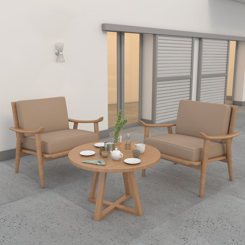 Outdoor 5" Deep Seating Cushion Set With Durable Cover Rite Fabric, Beige