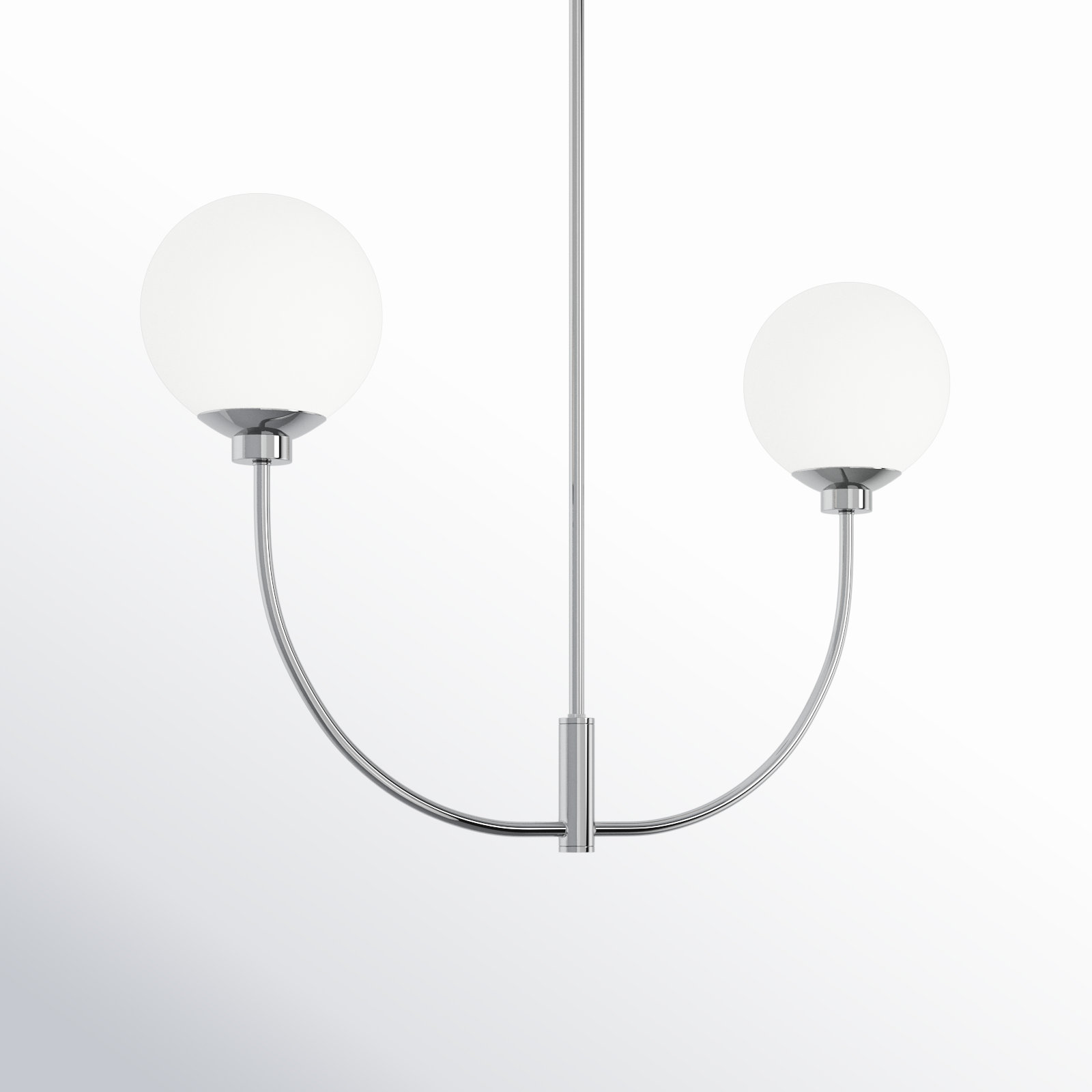 Kyle 2 - Light Metal Chandelier, 19" H x 30" W x 7" D, Chrome