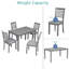 Ensemble de salle à manger moderne 5 pièces, table de salle à manger rectangulaire en bois avec 4 chaises rembourrées pour la cuisine, la salle à manger, gris