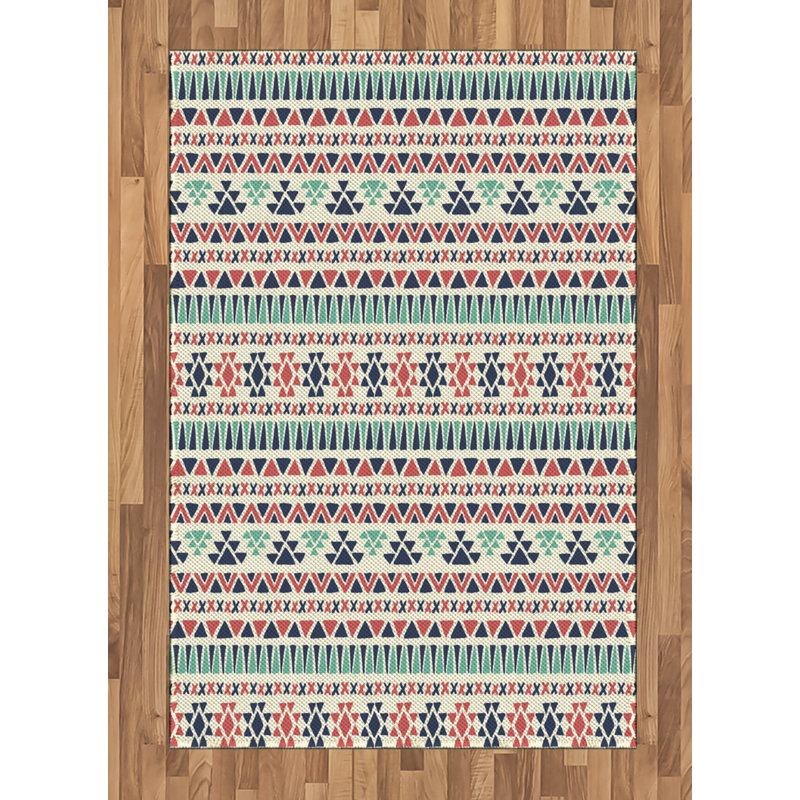 Tribal High Density Long Fiber Poly Threads Decorative Area Rug Carpet, Rectangle 4' x 5'8"