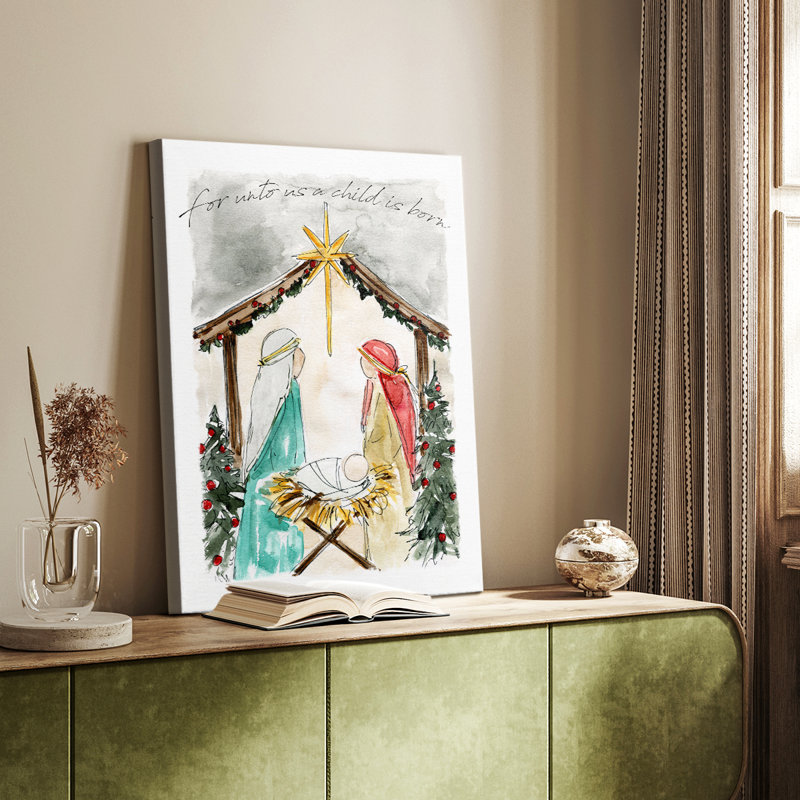 Unto Us A Child is Born - galerie sur mesure Cavas, H 18 po x l 12 po