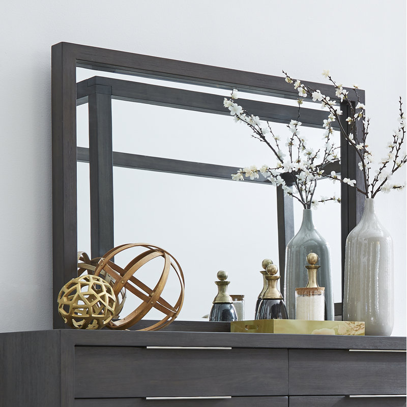 Miroir biseauté pour commode Eloise, Gris basalte
