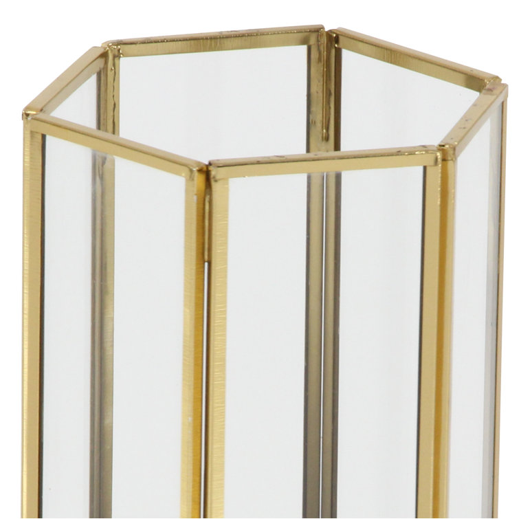 Gold Metal Hexagon Candle Stand