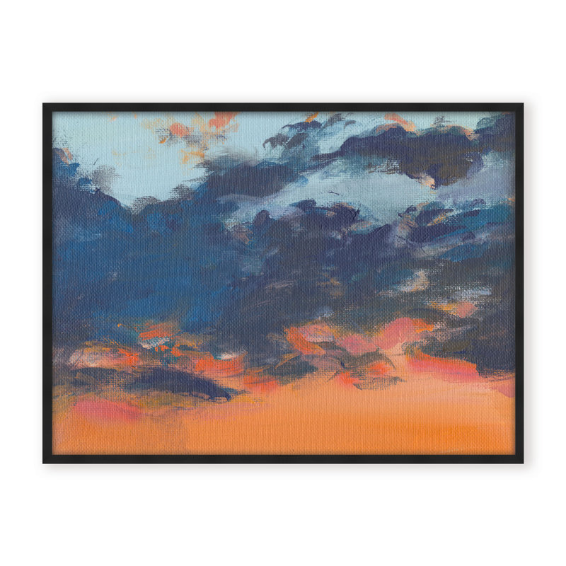 Coastal Retreat Asbury Park Sunset, Framed Canvas, Beige, 24" H x 30" W x 2.375" D
