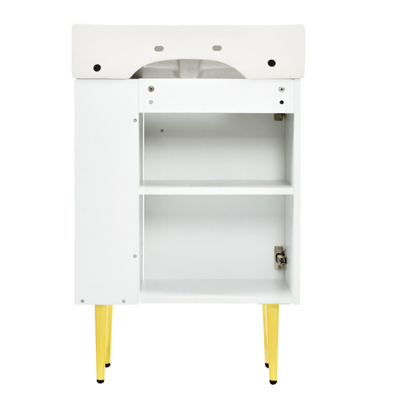 Meuble-lavabo de salle de bain 21,6 po, Or
