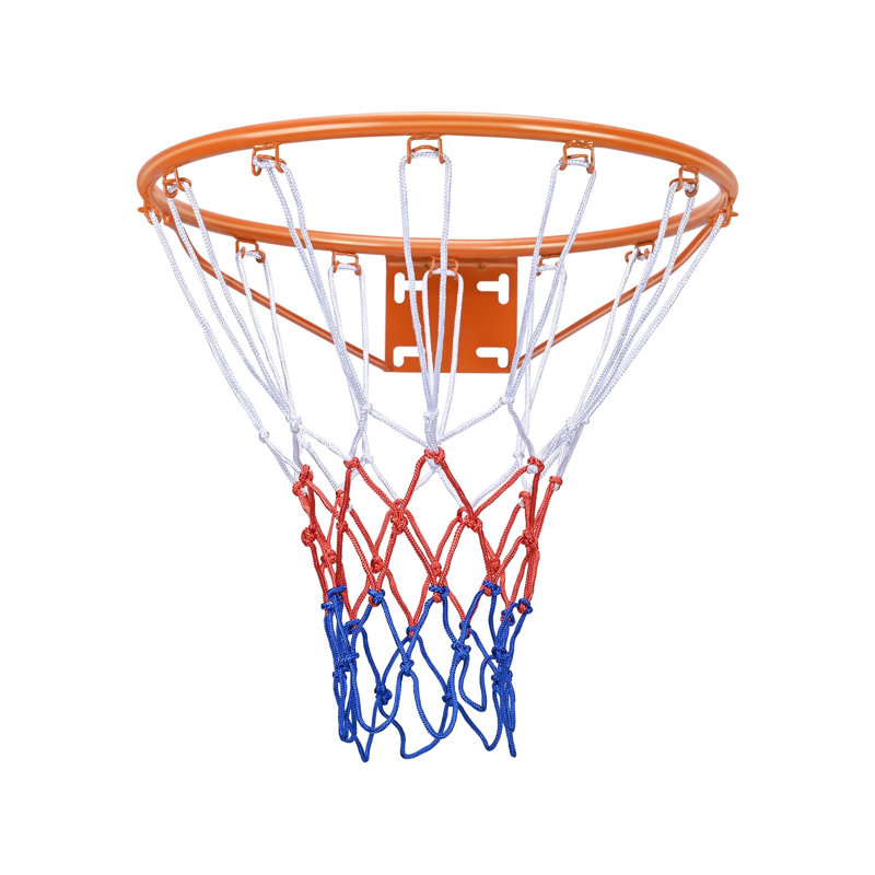 Jante de basketball murale avec filet, cerceau standard en fer robuste de 18 pouces pour une utilisation intérieure et extérieure, orange