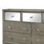 7 tiroirs de style moderne Zachary Commode argentée