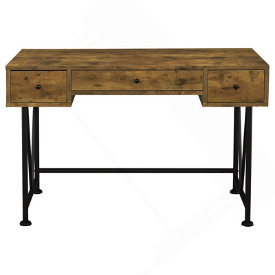 Rustic Nutmeg 2-Piece Computer Desk And Bookcase
