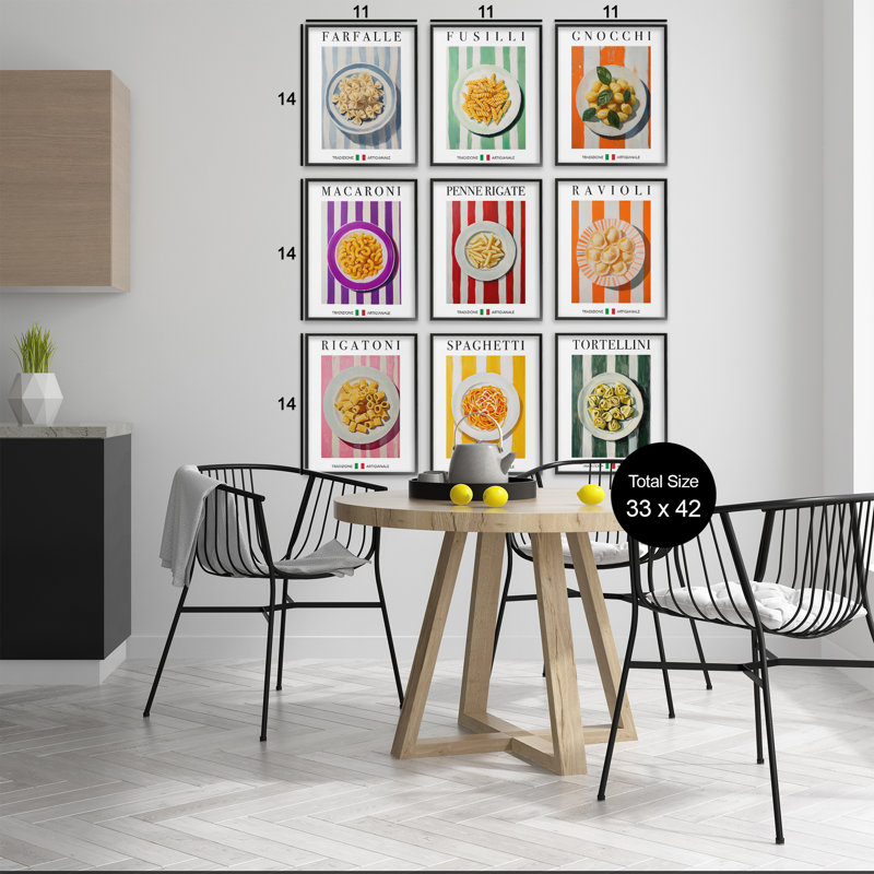 Ensemble de giclées encadrées 9 pièces Traditional Traditional, Giclée encadrée noir minuit