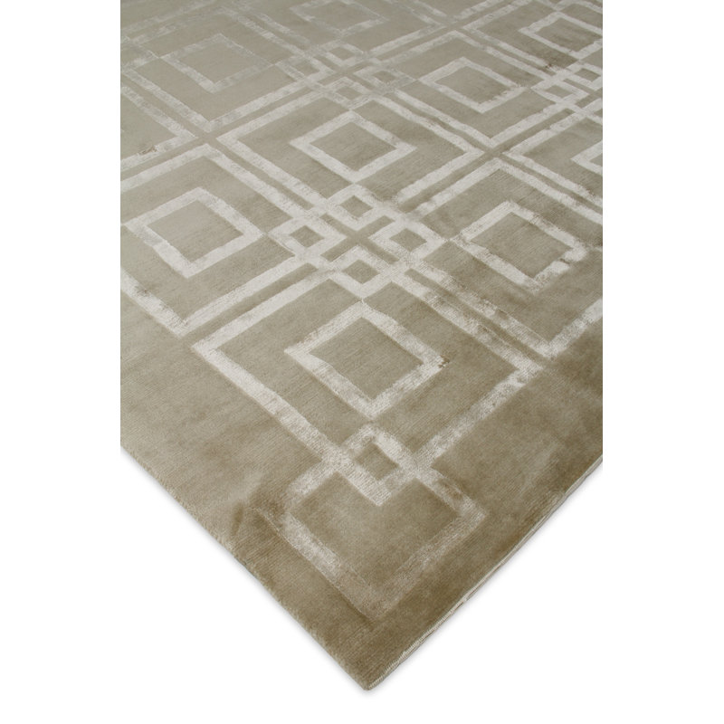 Super Tibetan Hand Knotted Geometric Area Rug, Rectangle 9' x 12'