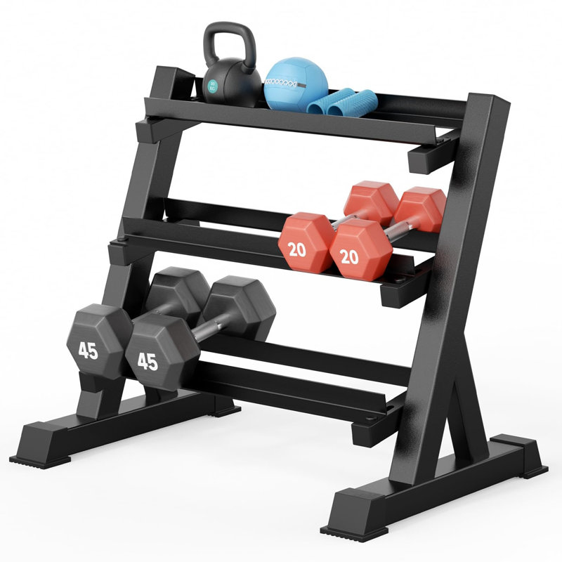 500KG Dumbbell Rack- Adjustable 3 Tier Weight Rack for Home Gym
