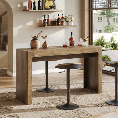 63’’ Long Bar Table For Kitchen, Dining Room, Wooden Counter Height Bar Table by Millwood Pines