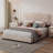 Upholstered Bed Frame with Rivet Design, Modern Velvet Platform Bed with Tufted Headboard-1674355975-1674355972