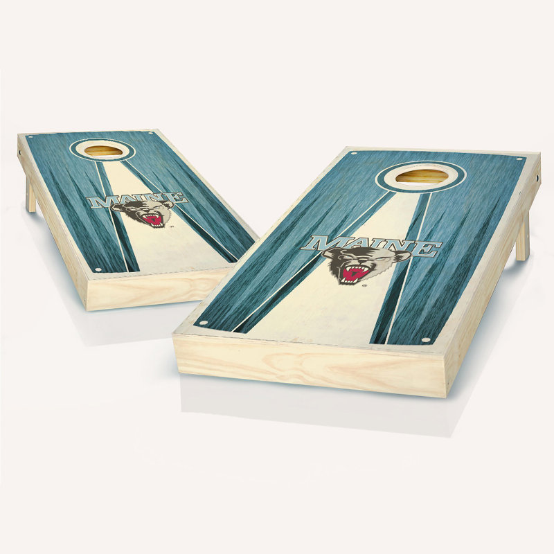 Xavier Stained Pyramid Cornhole Board Set--Stained Pyramid, Maine Black Bears