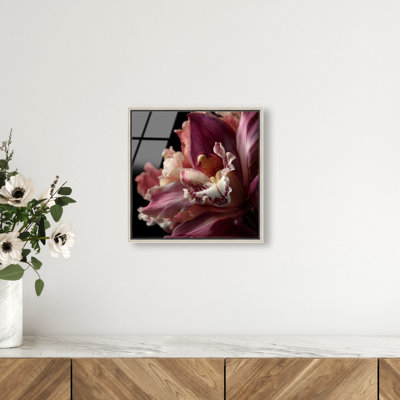 Velvet Labellum High-Gloss Frameless Acrylic Glass Wall Art Floral & Botanical Print by Oliver Gal, Ready to Hang, 12 x 12