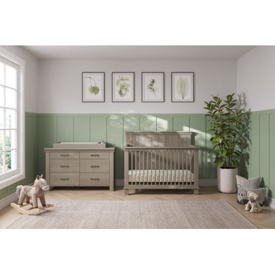 Denman 3-Piece Nursery Set | 4-in-1 Crib, Dresser & Removable Changing Topper 